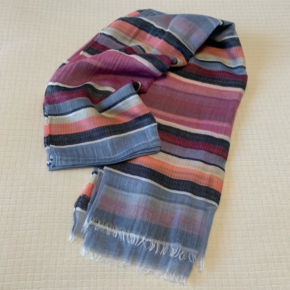 J Crew dusk colored striped thin knit scarf - Picture 2 of 8
